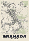 Street map poster of Granada, Andalusia