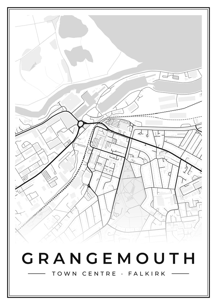 Grangemouth Town Centre Street Map Poster