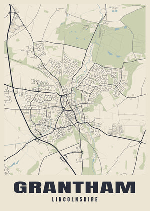 Grantham Street Map Poster