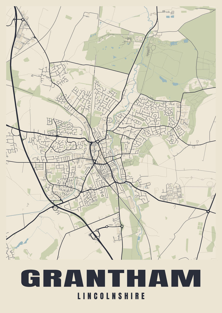 Grantham Street Map Poster