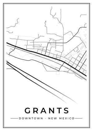 Grants Downtown Street Map Poster