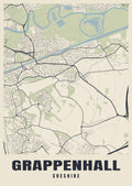 Street map poster of Grappenhall, Cheshire