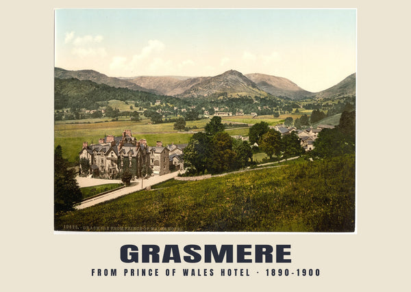 View from Prince of Wales Hotel, Grasmere — 1890–1900 · Vintage photochrom print