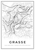 Street map poster of Grasse town centre, Provence-Alpes-Côte d'Azur