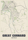 Street map poster of Great Cornard, Suffolk