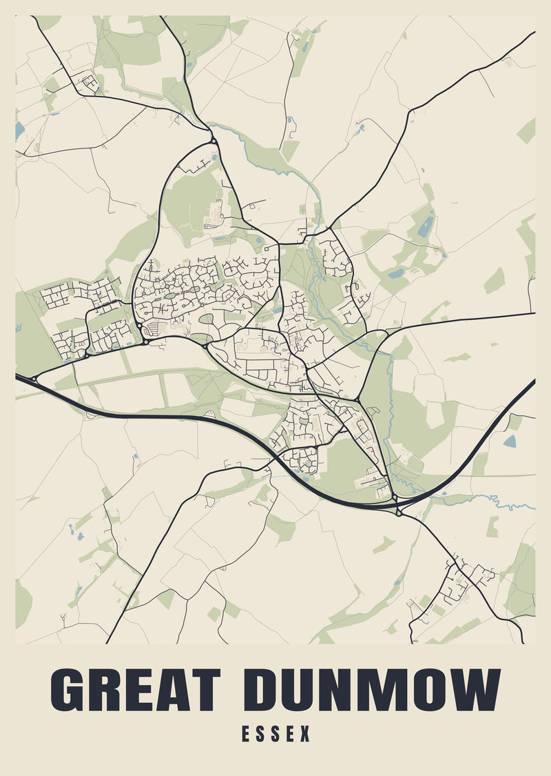 Great Dunmow Street Map Poster