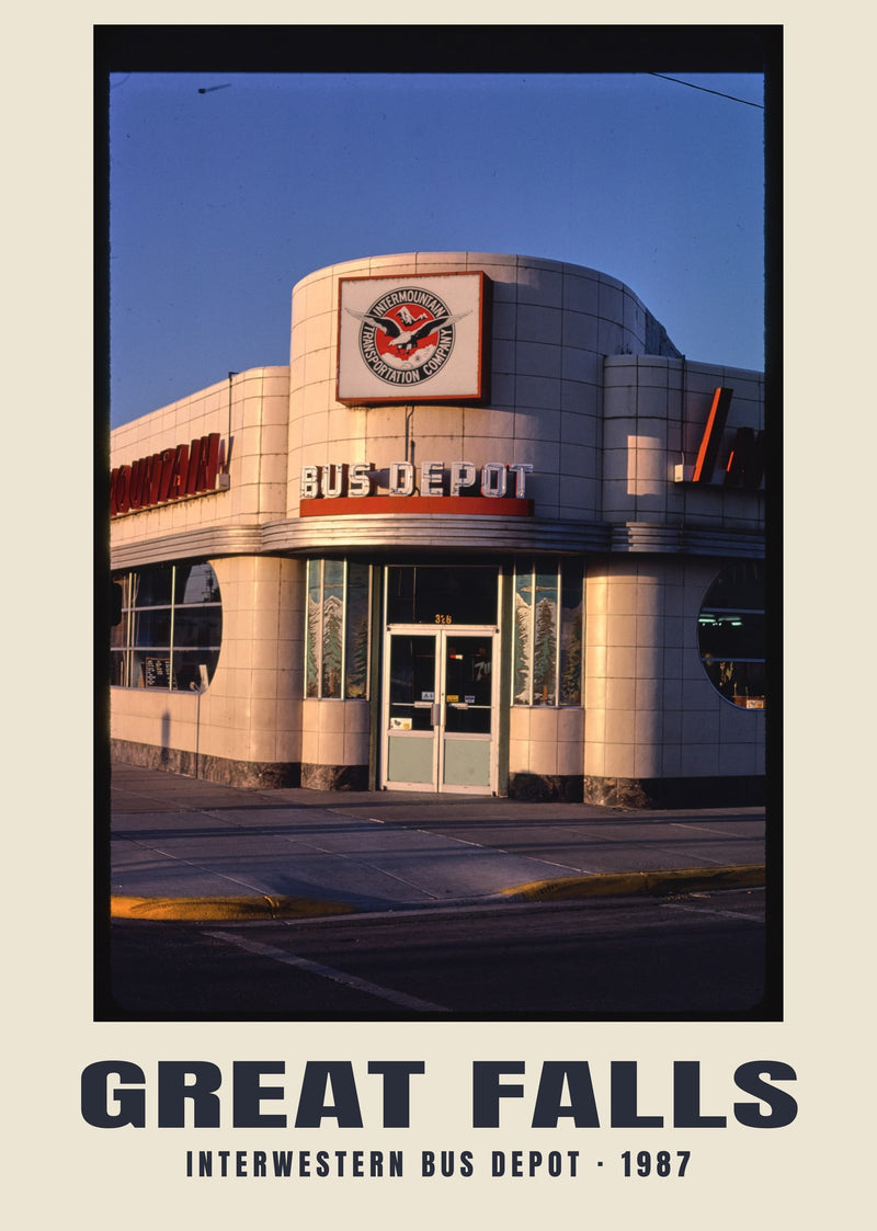 Interwestern Bus Depot, Great Falls, Montana — 1987