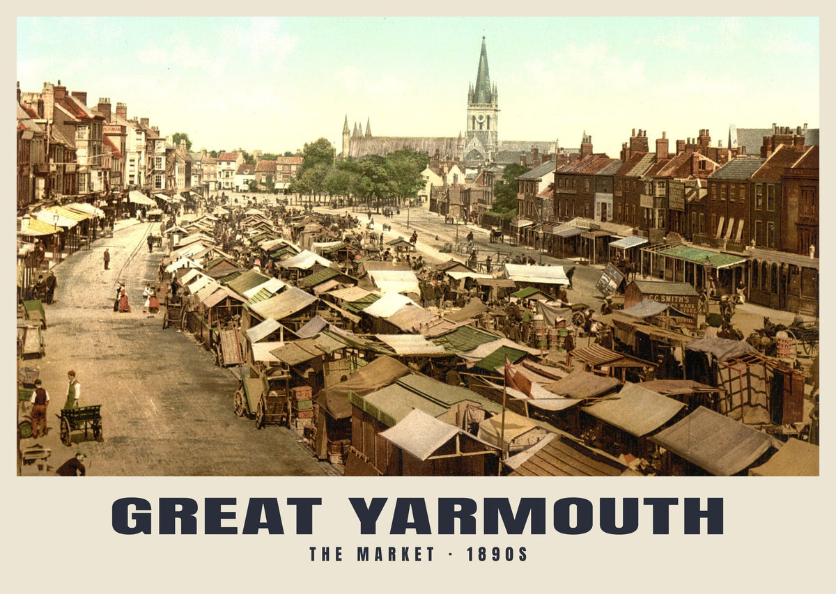 The Market, Great Yarmouth, 1890s heritage photograph