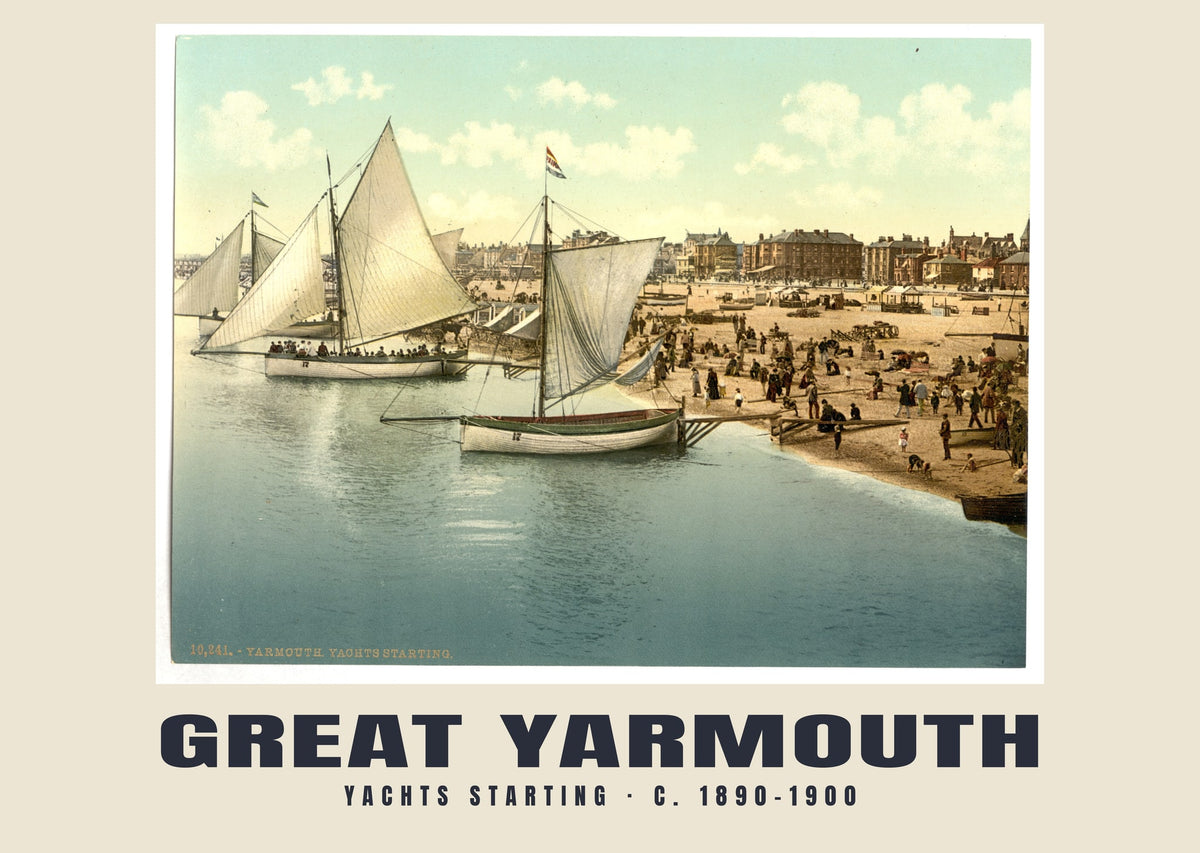 Yachts starting, Great Yarmouth, c. 1890–1900 heritage photograph