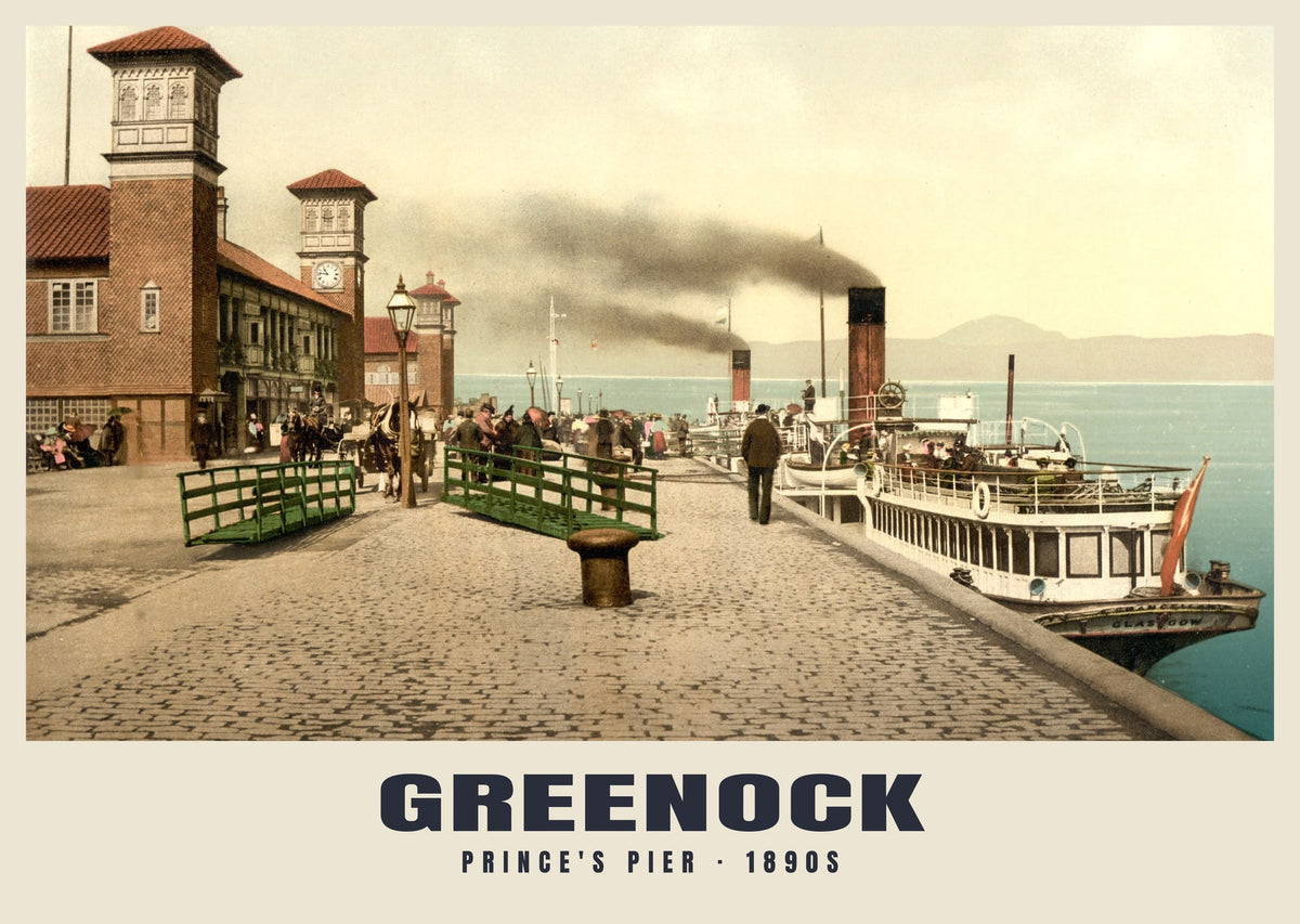 Prince's Pier, Greenock, 1890s heritage photograph