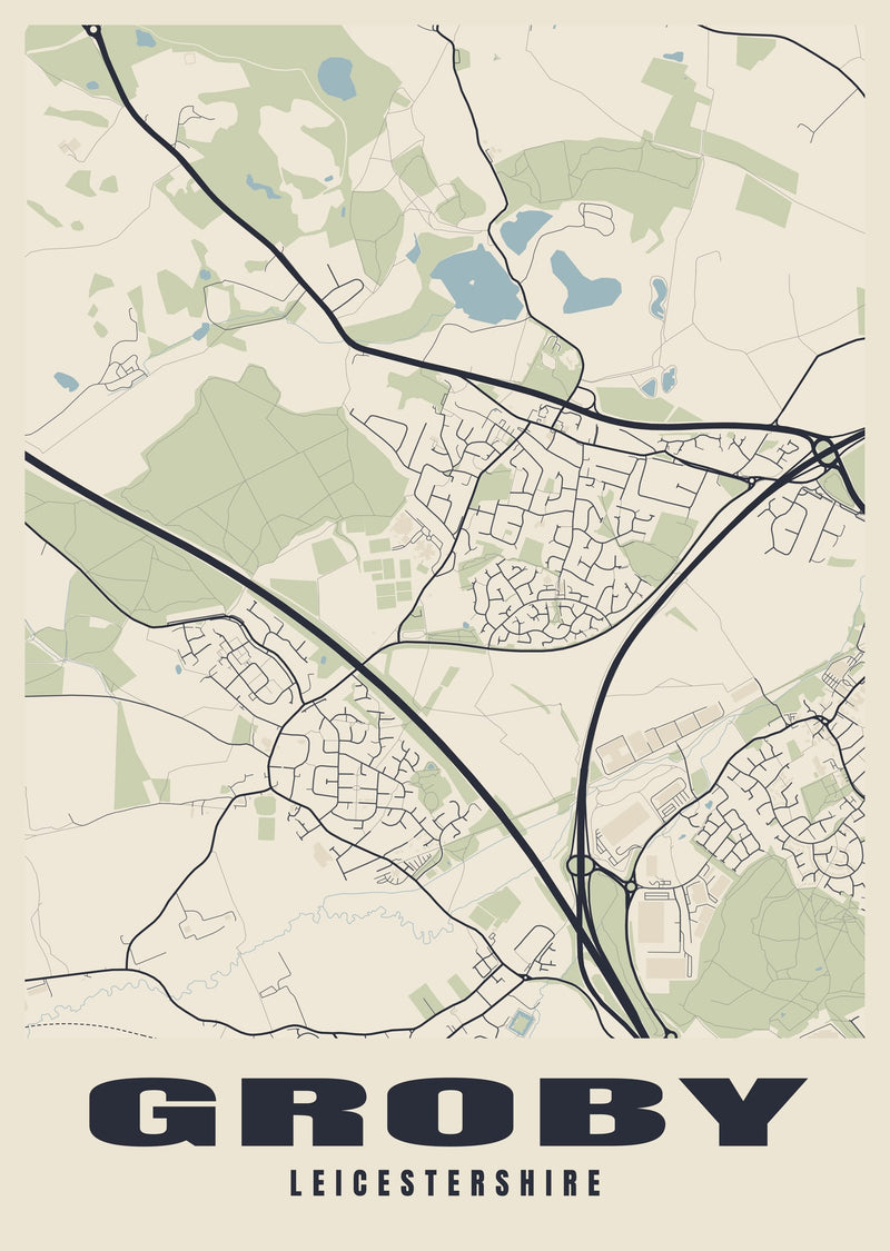 Groby Street Map Poster
