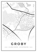 Street map poster of Groby village centre, Leicestershire