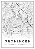 Street map poster of Groningen city centre