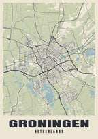 Street map poster of Groningen