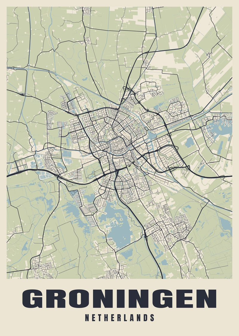 Groningen Street Map Poster