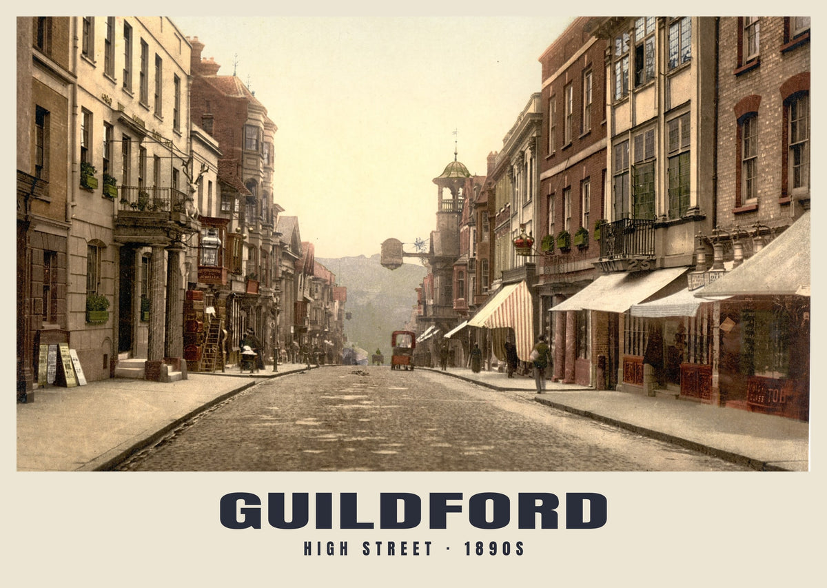 High Street, Guildford, 1890s heritage photograph