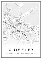 Street map poster of Guiseley town centre, West Yorkshire