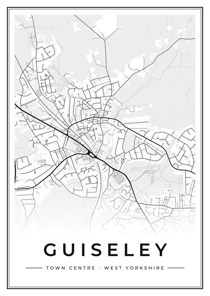 Guiseley Town Centre Street Map Poster