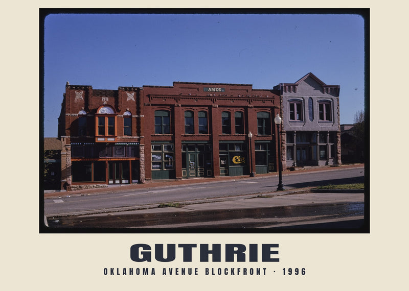Oklahoma Avenue blockfront, Guthrie — 1996 · Historic photograph print