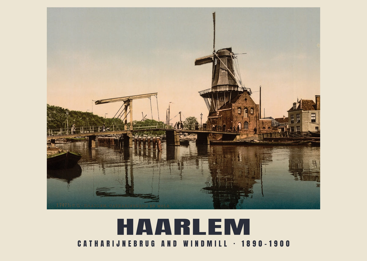 Catharijnebrug and Windmill, Haarlem, 1890–1900