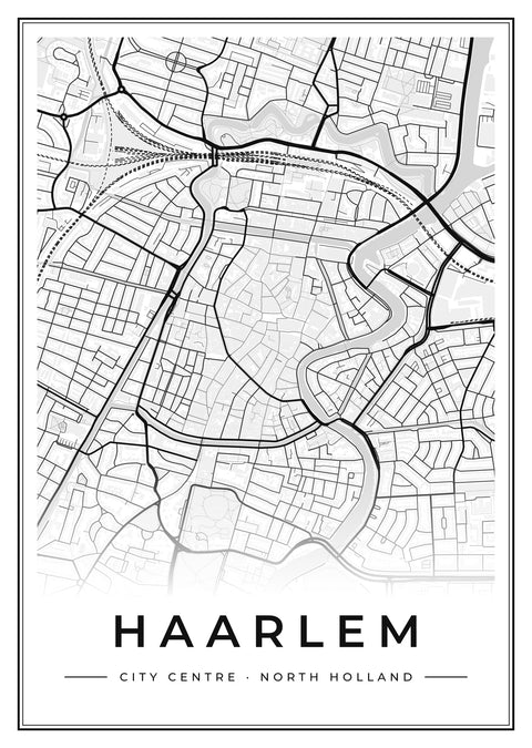 Haarlem City Centre Street Map Poster