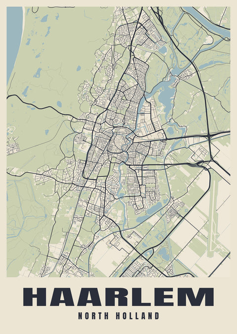 Haarlem Street Map Poster