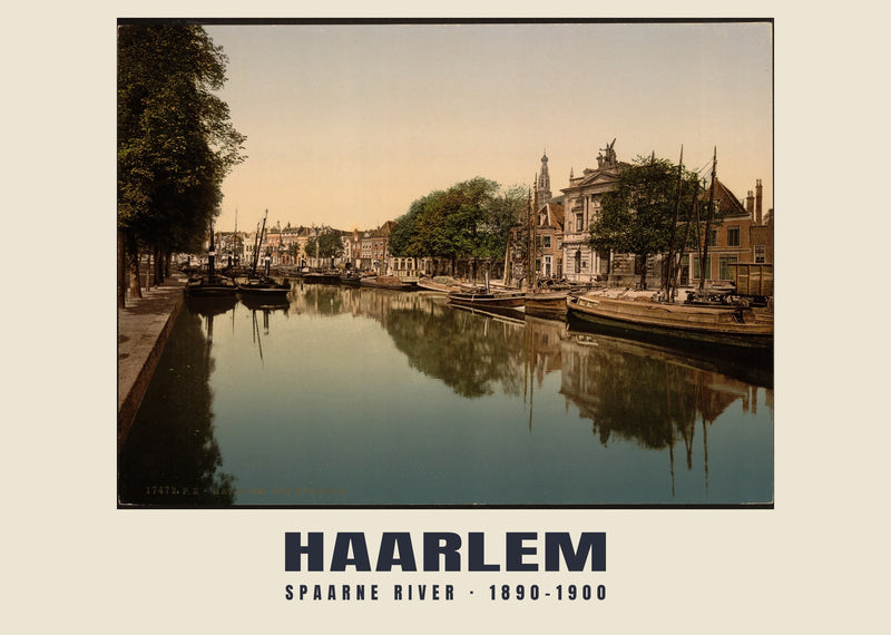 Spaarne River, Haarlem — 1890–1900 · Vintage photochrom print