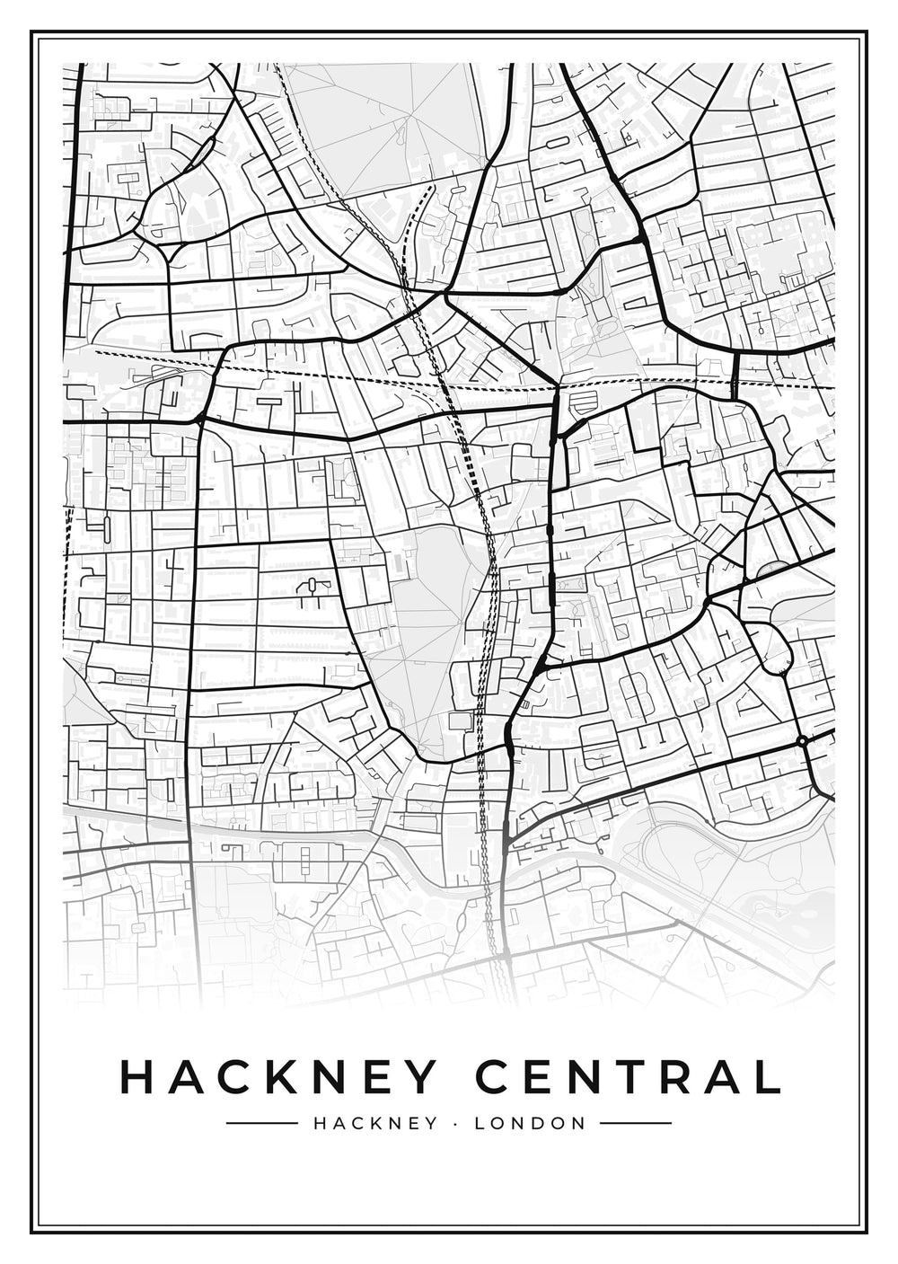Hackney Central Street Map Poster
