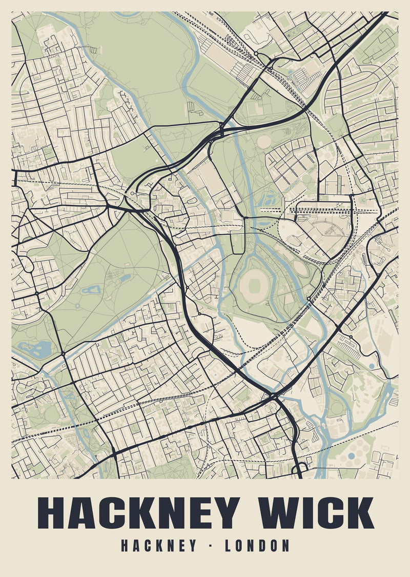 Hackney Wick Heritage Street Map Poster