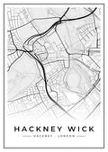 Street map poster of Hackney Wick, Hackney, London