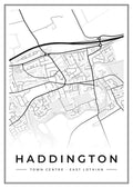 Street map poster of Haddington town centre, East Lothian