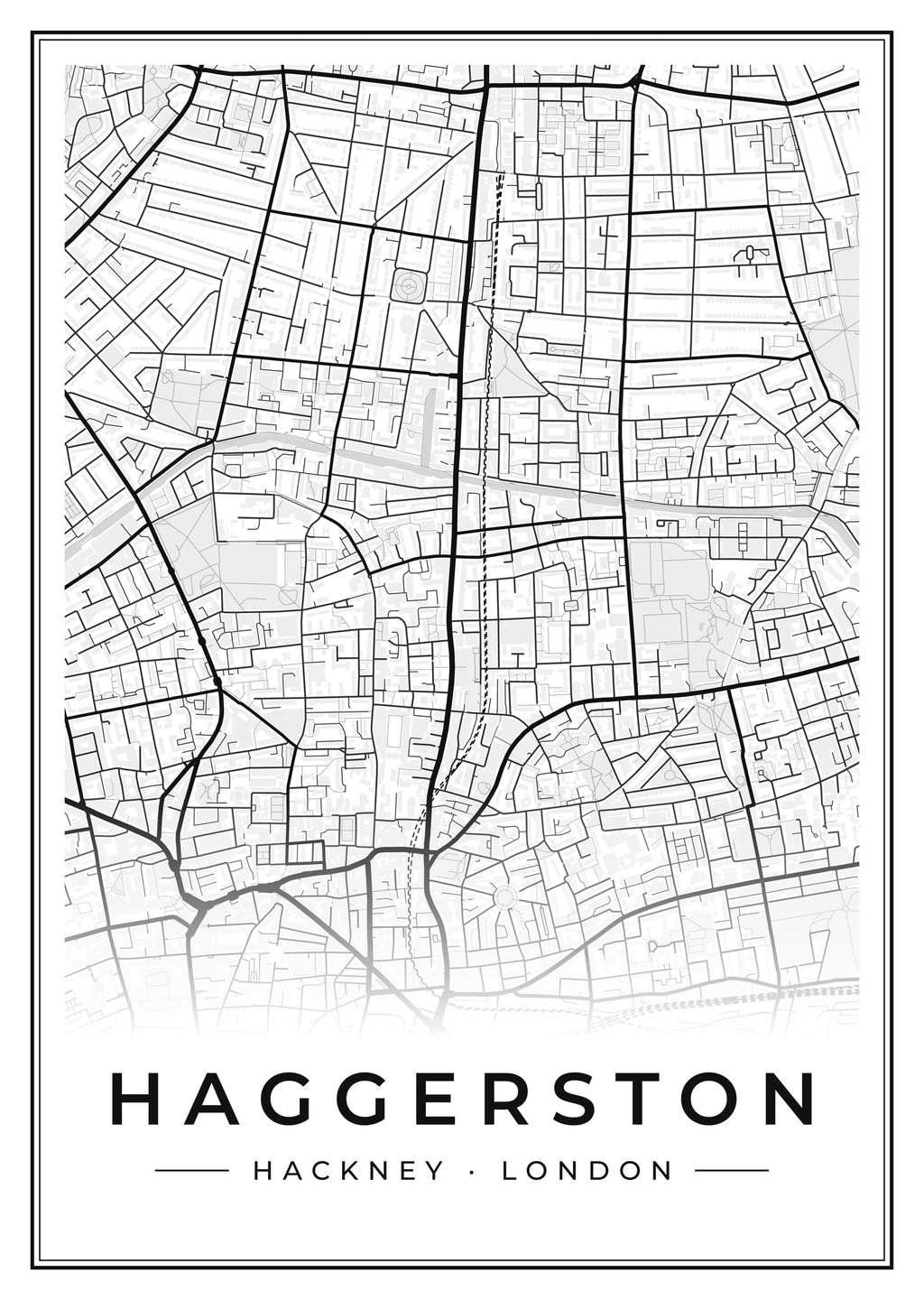 Street map poster of Haggerston, Hackney, London