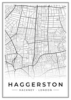 Street map poster of Haggerston, Hackney, London
