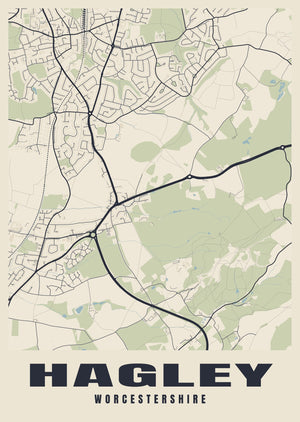 Hagley Street Map Poster