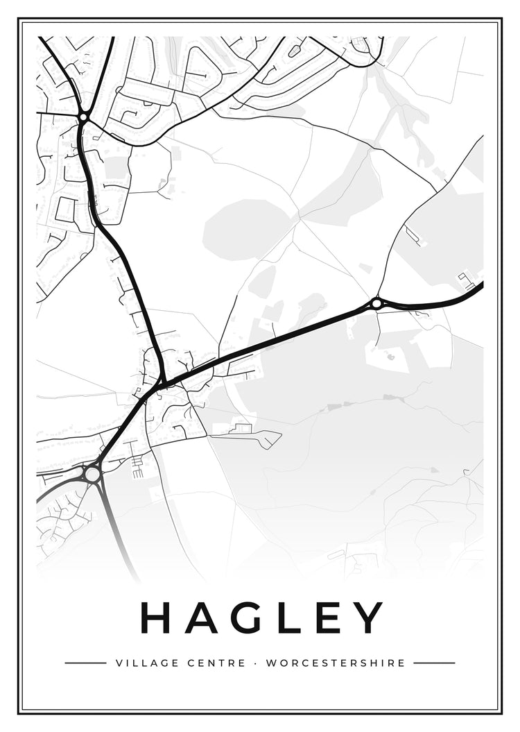 Hagley Village Centre Street Map Poster