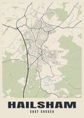 Street map poster of Hailsham, East Sussex