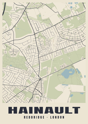 Hainault Heritage Street Map Poster