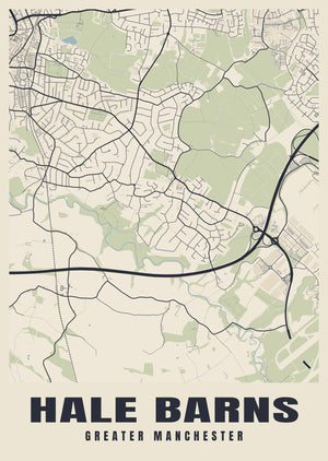 Hale Barns Street Map Poster
