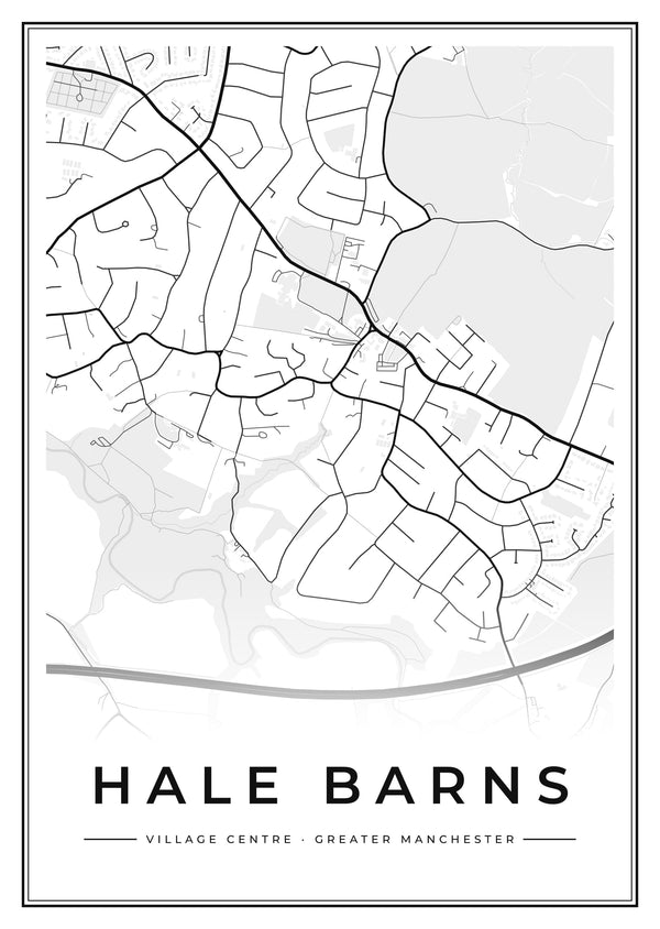 Hale Barns Village Centre Street Map Poster