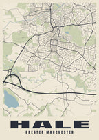 Street map poster of Hale, Greater Manchester