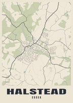 Street map poster of Halstead, Essex