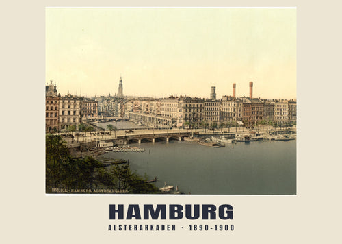 Alsterarkaden, Hamburg, 1890–1900 heritage photograph