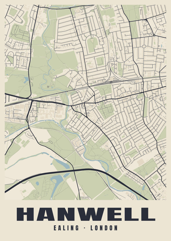 Hanwell Heritage Street Map Poster