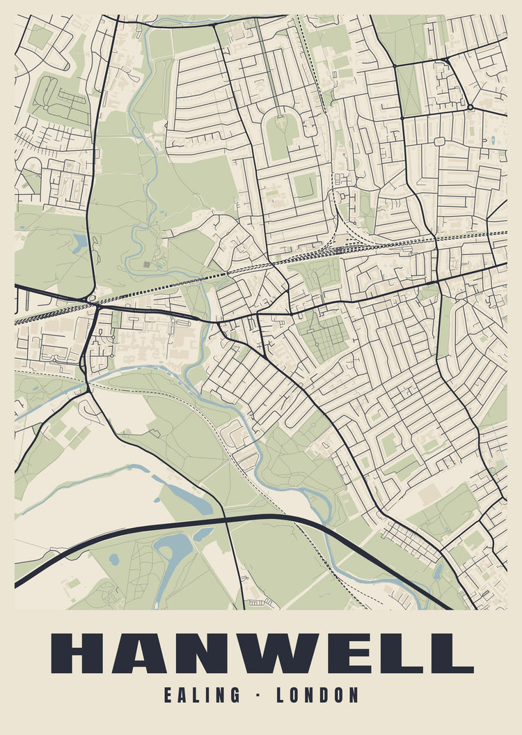 Hanwell Heritage Street Map Poster