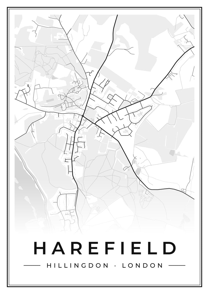 Harefield Street Map Poster