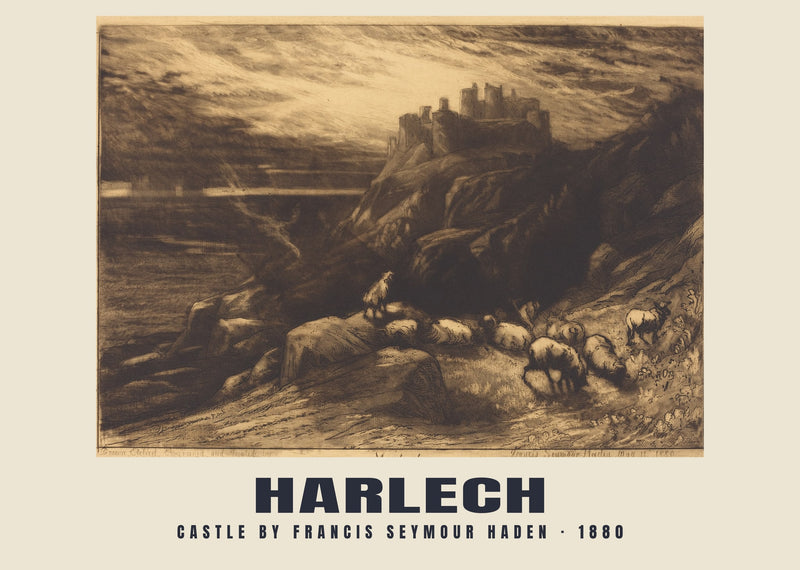 Castle by Francis Seymour Haden, Harlech — 1880