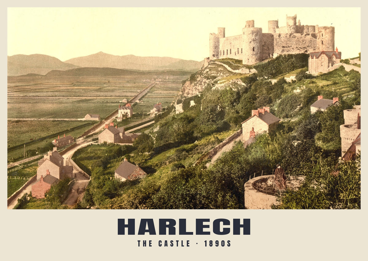 The Castle, Harlech, 1890s heritage photograph