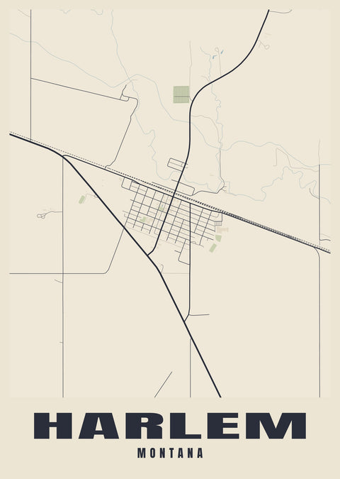 Harlem Street Map Poster
