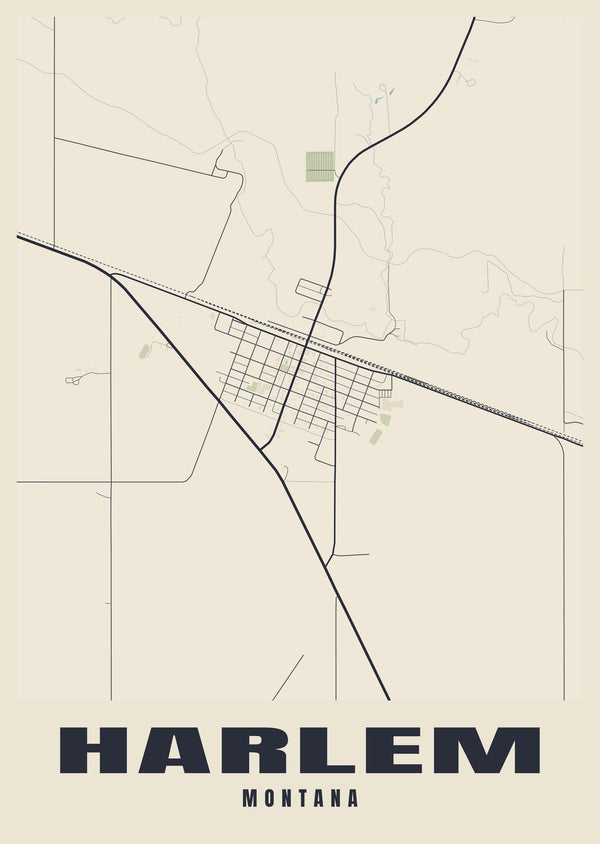 Harlem Street Map Poster
