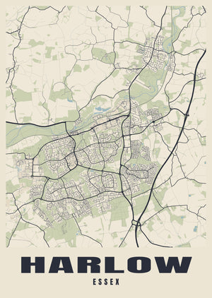Harlow Street Map Poster